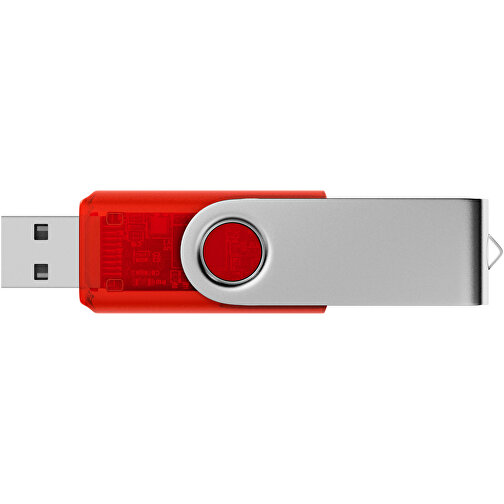 USB-Stick SWING 3.0 32 GB , Promo Effects MB , rot transparent MB , 32 GB , Kunststoff, Metall MB , 10 - 45 MB/s MB , 5,80cm x 1,09cm x 1,90cm (Länge x Höhe x Breite), Bild 3