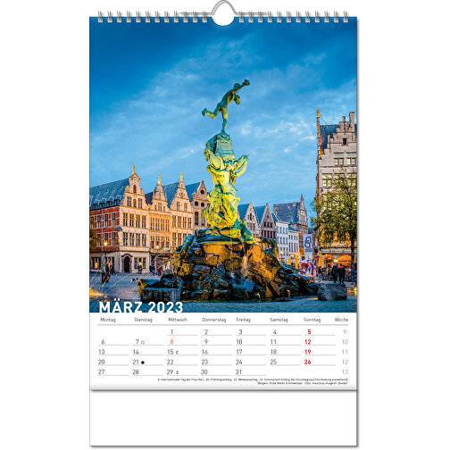 Calendario 'Destinos' en formato 24 x 38,5 cm, con encuadernación Wire-O, Imagen 4