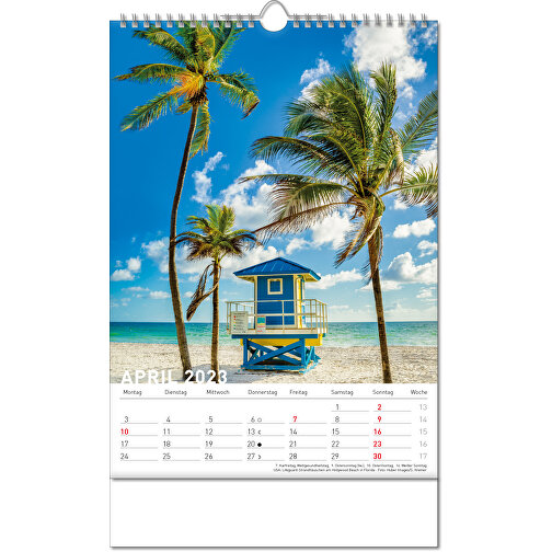 Calendario 'Destinazioni' in formato 24 x 38,5 cm, con rilegatura Wire-O, Immagine 5