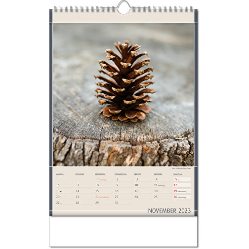Kalender 'Naturfynd' i formatet 24 x 38,5 cm, med Wire-O-bindning, Bild 12