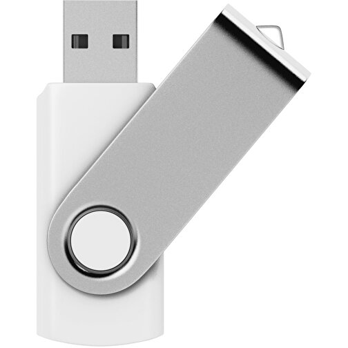 USB-Stick SWING 3.0 32 GB , Promo Effects MB , weiss MB , 32 GB , Kunststoff, Metall MB , 10 - 45 MB/s MB , 5,80cm x 1,09cm x 1,90cm (Länge x Höhe x Breite), Bild 1