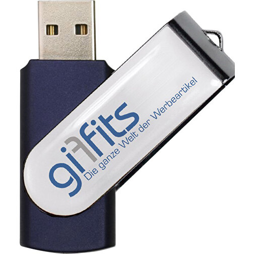 USB Stick SWING 3.0 DOMING 16GB , Promo Effects MB , dunkelblau MB , 16 GB , Kunststoff/ Aluminium MB , 10 - 45 MB/s MB , 5,70cm x 1,00cm x 1,90cm (Länge x Höhe x Breite), Bild 1