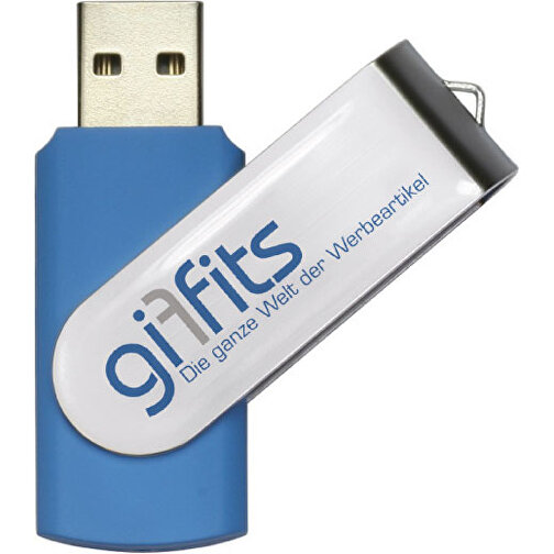 USB-Stick SWING 3.0 DOMING 16GB , Promo Effects MB , hellblau MB , 16 GB , Kunststoff/ Aluminium MB , 10 - 45 MB/s MB , 5,70cm x 1,00cm x 1,90cm (Länge x Höhe x Breite), Bild 1