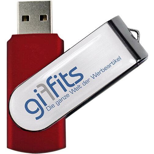 USB-Stick SWING 3.0 DOMING 16GB , Promo Effects MB , rot MB , 16 GB , Kunststoff/ Aluminium MB , 10 - 45 MB/s MB , 5,70cm x 1,00cm x 1,90cm (Länge x Höhe x Breite), Bild 1