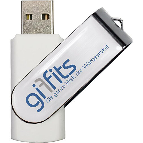 USB-Stick SWING 3.0 DOMING 32GB , Promo Effects MB , weiß MB , 32 GB , Kunststoff/ Aluminium MB , 10 - 45 MB/s MB , 5,70cm x 1,00cm x 1,90cm (Länge x Höhe x Breite), Bild 1