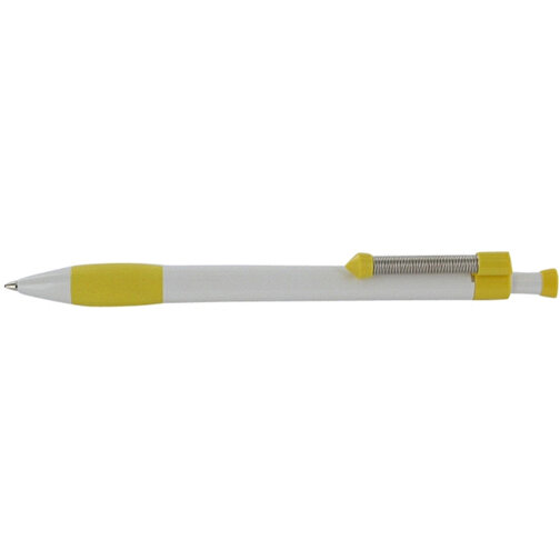 Kugelschreiber Spring Grippy , Ritter-Pen, zitronen-gelb/weiss, ABS-Kunststoff, 14,10cm (Länge), Bild 3
