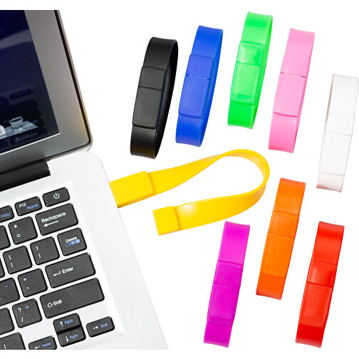USB-Stick WRIST 2GB , Promo Effects MB , gelb MB , 2 GB , Kunststoff MB , 3 - 10 MB/s MB , 20,70cm x 1,80cm (Länge x Breite), Bild 3