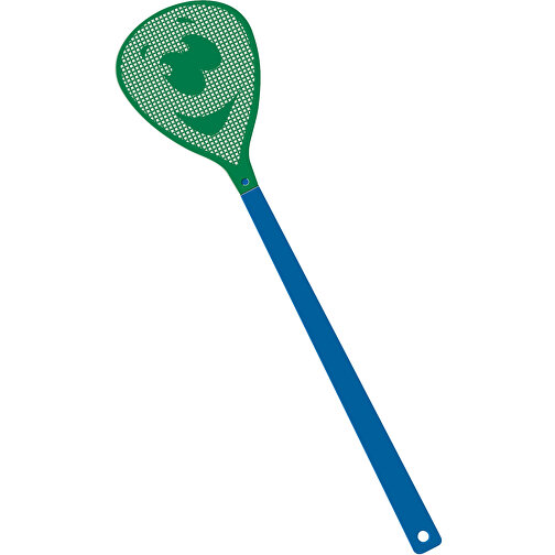 Fliegenklatsche 'Gesicht' , blau, grün, PE+PS, 43,30cm x 0,50cm x 10,30cm (Länge x Höhe x Breite), Bild 1