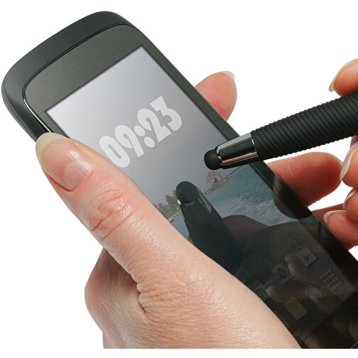 Touchscreen-Druckkugelschreiber 'Phobos' , grau, schwarz, ABS, 14,30cm (Länge), Bild 3