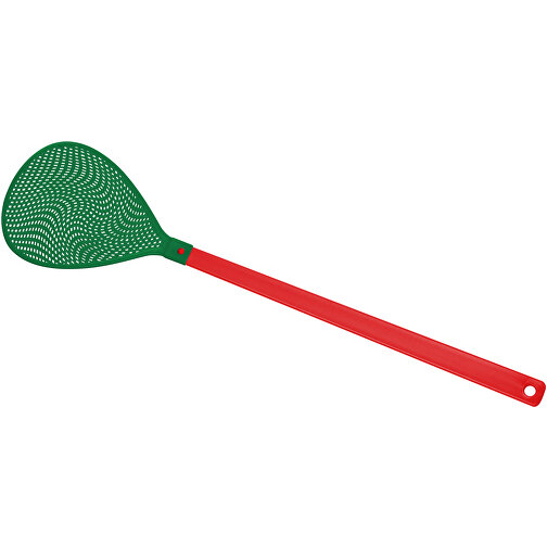 Fliegenklatsche 'Oval' , rot, grün, PE+PS, 43,30cm x 0,50cm x 10,20cm (Länge x Höhe x Breite), Bild 1