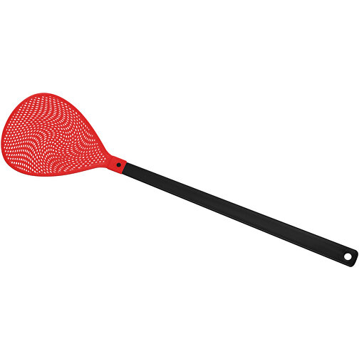 Fliegenklatsche 'Oval' , schwarz, rot, PE+PS, 43,30cm x 0,50cm x 10,20cm (Länge x Höhe x Breite), Bild 1