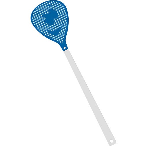 Fliegenklatsche 'Gesicht' , weiß, blau, PE+PS, 43,30cm x 0,50cm x 10,30cm (Länge x Höhe x Breite), Bild 1