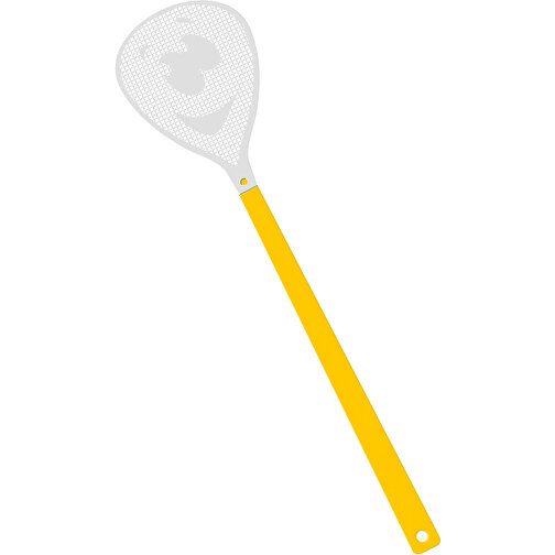 Fliegenklatsche 'Gesicht' , gelb, weiß, PE+PS, 43,30cm x 0,50cm x 10,30cm (Länge x Höhe x Breite), Bild 1