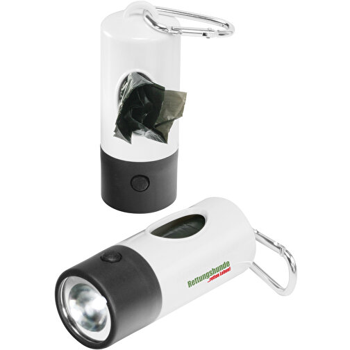 'Gassi'-Taschenlampe , weiß, schwarz, ABS+PP+PE+MET, 11,20cm (Länge), Bild 2