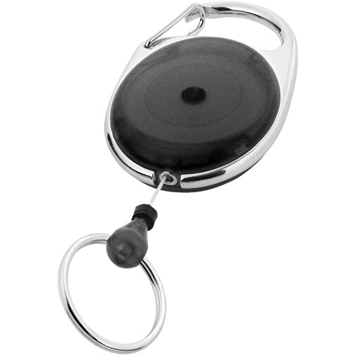 Gerlos Schlüsselkette Mit Rollerclip , schwarz, ABS Kunststoff, 3,50cm x 6,50cm x 1,00cm (Länge x Höhe x Breite), Bild 1