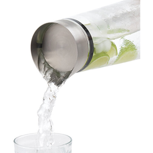 Wasserkaraffe 1L  -ACQUA- , Blomus, transparent, Edelstahl Matt, Silikon, Glas klar, 9,00cm x 30,00cm x 9,00cm (Länge x Höhe x Breite), Bild 2
