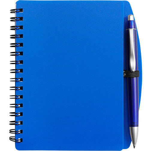 Notizbuch Aus Kunststoff Kimora , blau, Metall, Papier, PP 0.7mm, 14,80cm x 1,30cm x 13,00cm (Länge x Höhe x Breite), Bild 1