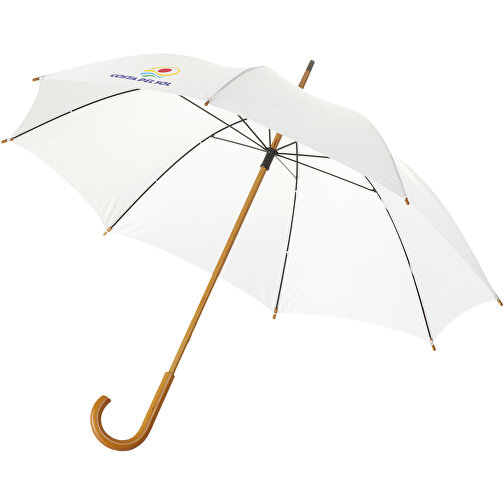 Jova 23' Regenschirm Mit Holzstange Und -griff , weiss, Polyester, 89,00cm (Höhe), Bild 6