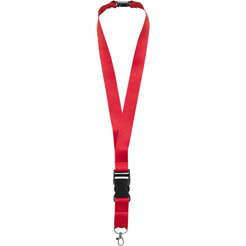 Yogi Lanyard Mit Sicherheitsverschluss , rot, Polyester, 48,00cm x 2,50cm (Länge x Breite), Bild 1