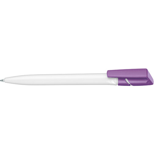Kugelschreiber TWISTER , Ritter-Pen, violett/weiß, ABS-Kunststoff, 14,50cm (Länge), Bild 3