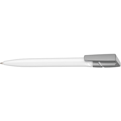 Kugelschreiber TWISTER , Ritter-Pen, steingrau/weiß, ABS-Kunststoff, 14,50cm (Länge), Bild 3