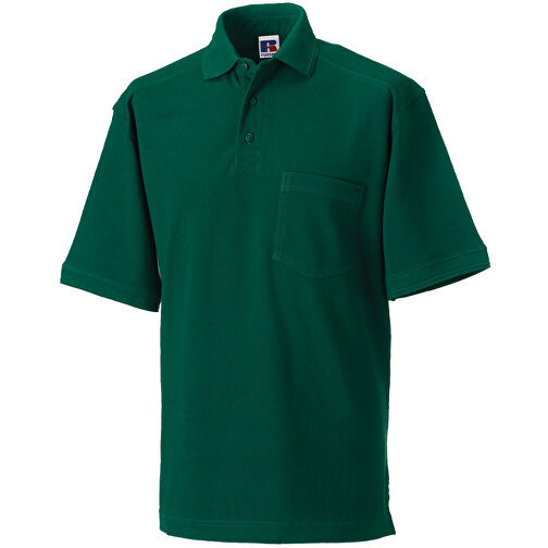 Workwear Pocket Polo , Russell, flaschengrün, 93% Baumwolle, 7% Polyester, 3XL, , Bild 1