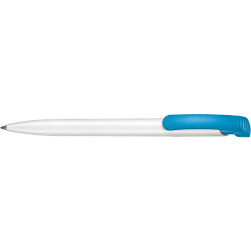 Kugelschreiber CLEAR , Ritter-Pen, himmelblau/weiß, ABS-Kunststoff, 14,80cm (Länge), Bild 3