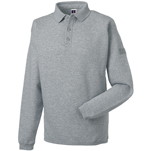 Workwear-Sweatshirt Im Polo-Stil , Russell, oxfordgrau, 80% Baumwolle, 20% Polyester, 3XL, , Bild 1