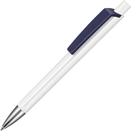 Kugelschreiber TRI-STAR , Ritter-Pen, nachtblau/weiß, ABS-Kunststoff, 14,00cm (Länge), Bild 2