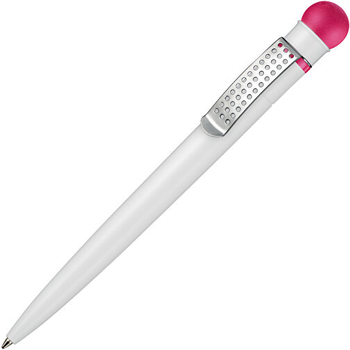 Kugelschreiber SATELLITE , Ritter-Pen, pink/weiss, ABS-Kunststoff, 14,60cm (Länge), Bild 2