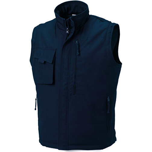 Workwear Bodywarmer , Russell, navy blau, Aussenmaterial: 65 % Polyester, 35 % Baumwoll-Canvas, Wattierung: 100 % Polyester, XL, , Bild 1