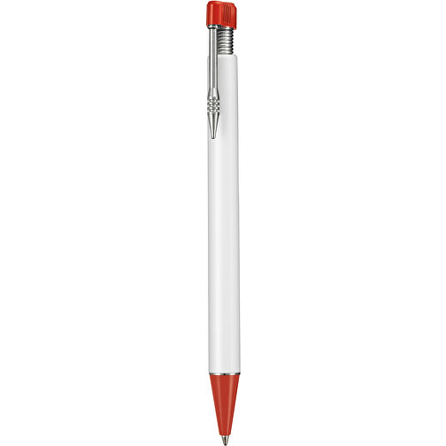 Kugelschreiber EMPIRE , Ritter-Pen, signalrot/weiß, ABS-Kunststoff, 14,50cm (Länge), Bild 1