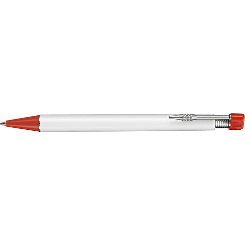 Kugelschreiber EMPIRE , Ritter-Pen, signalrot/weiß, ABS-Kunststoff, 14,50cm (Länge), Bild 3