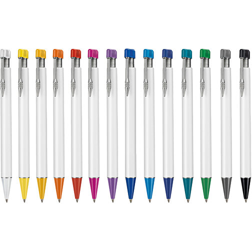 Kugelschreiber EMPIRE , Ritter-Pen, pink/weiß, ABS-Kunststoff, 14,50cm (Länge), Bild 4