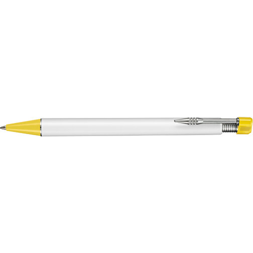 Kugelschreiber EMPIRE , Ritter-Pen, zitronen-gelb/weiss, ABS-Kunststoff, 14,50cm (Länge), Bild 3