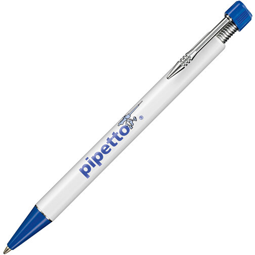 Kugelschreiber EMPIRE , Ritter-Pen, azurblau/weiß, ABS-Kunststoff, 14,50cm (Länge), Bild 2