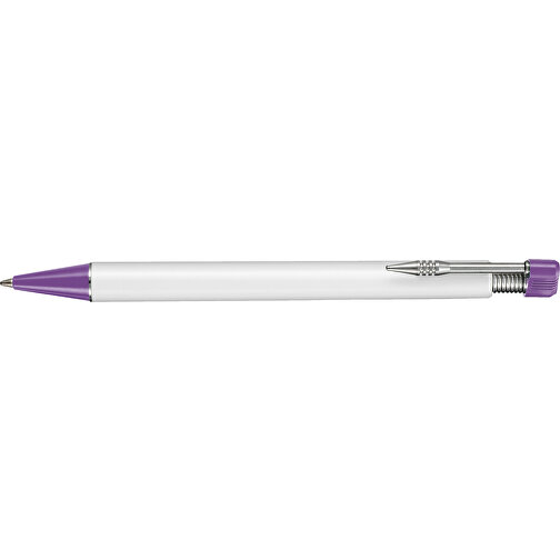 Kugelschreiber EMPIRE , Ritter-Pen, violett/weiß, ABS-Kunststoff, 14,50cm (Länge), Bild 3