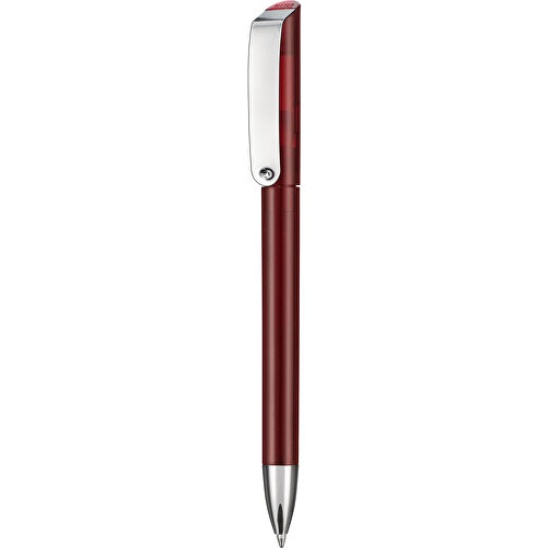 Kugelschreiber GLOSSY TRANSPARENT , Ritter-Pen, rubinrot-transparent-rot, ABS-Kunststoff, 14,20cm (Länge), Bild 1