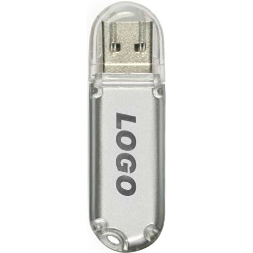 USB Stick REFLEX II 8GB , Promo Effects MB , transparent silber MB , 8 GB , Kunststoff MB , 3 - 10 MB/s MB , 6,00cm x 0,90cm x 1,80cm (Länge x Höhe x Breite), Bild 1