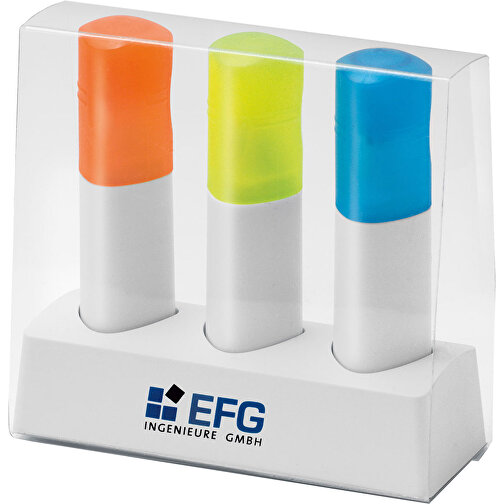 Textmarker MINISSIMO SET , Ritter-Pen, grün-gelb-orange, ABS/PP-Kunststoff, 8,00cm (Länge), Bild 2