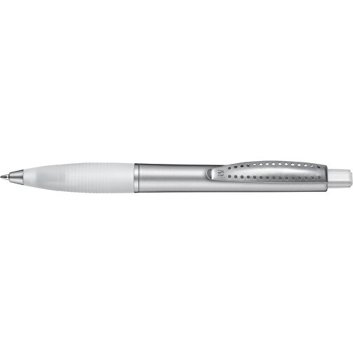 Kugelschreiber CLUB SILVER , Ritter-Pen, weiss-frost/silber, ABS-Kunststoff, 14,20cm (Länge), Bild 3