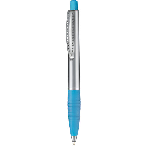 Kugelschreiber CLUB SILVER , Ritter-Pen, karibikblau-frost/silber, ABS-Kunststoff, 14,20cm (Länge), Bild 1