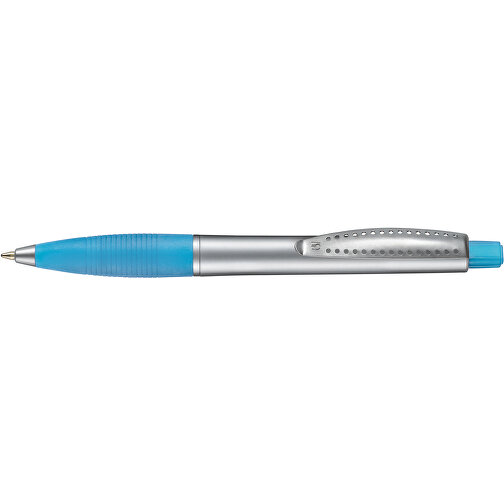 Kugelschreiber CLUB SILVER , Ritter-Pen, karibikblau-frost/silber, ABS-Kunststoff, 14,20cm (Länge), Bild 3