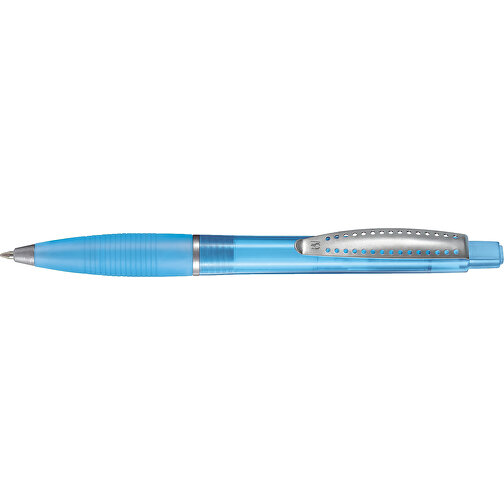 Kugelschreiber Club Transparent SI , Ritter-Pen, karibik-blau, ABS-Kunststoff, 14,20cm (Länge), Bild 3
