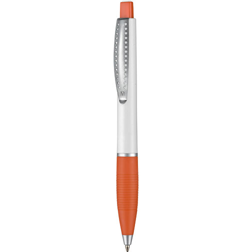Kugelschreiber Club SI , Ritter-Pen, orange/weiss, ABS-Kunststoff, 14,20cm (Länge), Bild 1