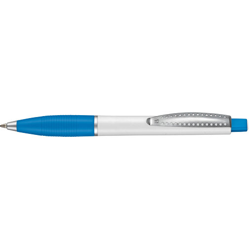 Kugelschreiber Club SI , Ritter-Pen, himmelblau/weiß, ABS-Kunststoff, 14,20cm (Länge), Bild 3