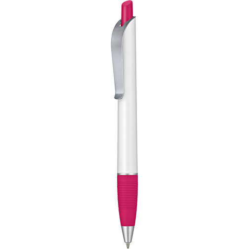 Kugelschreiber Bond , Ritter-Pen, pink/weiß, ABS-Kunststoff, 14,30cm (Länge), Bild 1