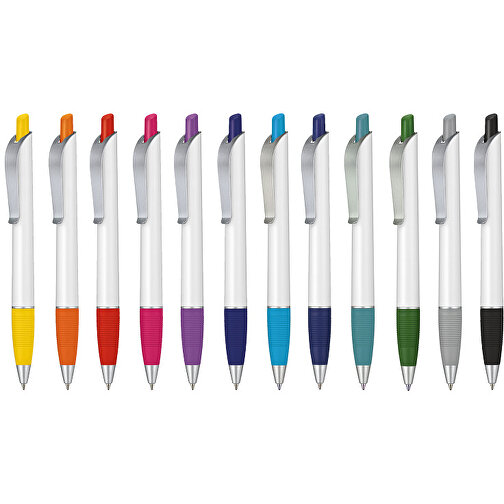 Kugelschreiber Bond , Ritter-Pen, nacht-blau/weiss, ABS-Kunststoff, 14,30cm (Länge), Bild 4