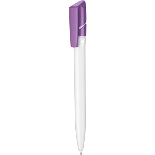 Kugelschreiber TWISTER , Ritter-Pen, violett/weiß, ABS-Kunststoff, 14,50cm (Länge), Bild 1