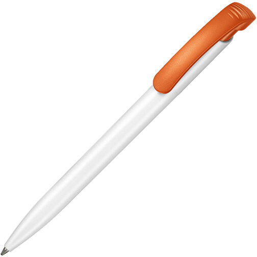 Kugelschreiber CLEAR , Ritter-Pen, orange/weiß, ABS-Kunststoff, 14,80cm (Länge), Bild 2